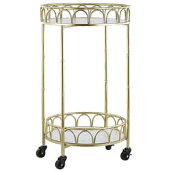 Kitchen Trolley SHAFTER Metal White Marble