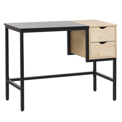 Home Office Desk HARPER Black 100 cm 48 cm with Storage