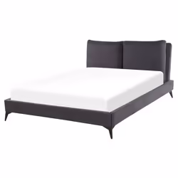 Bed Velvet MELLE 160 x 200 cm (EU King Size) Dark Grey