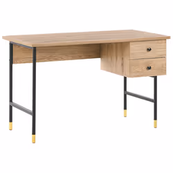 Home Office Desk ABILEN Light Brown 120 cm 60 cm with Storage