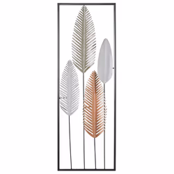 Wall Decor Leaf NIOBIUM Metal 90 cm Silver