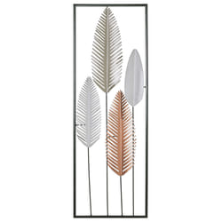 Wall Decor Leaf NIOBIUM Metal 90 cm Silver