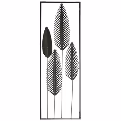 Wall Decor Leaf NIOBIUM Metal 90 cm Silver