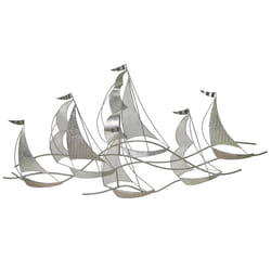 Wall Decor Ship AMERICIUM Metal 67 cm Silver