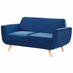 2 Seater Sofa Cover BERNES Velvet Navy Blue