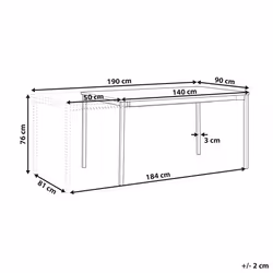 Extending Dining Table AVIS Black 140/190 cm 90 cm
