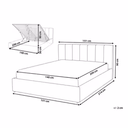 Ottoman Bed Faux Leather DREUX 140 x 200 cm (EU Double) Dark Grey