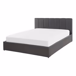 Ottoman Bed Faux Leather DREUX 140 x 200 cm (EU Double) Dark Grey