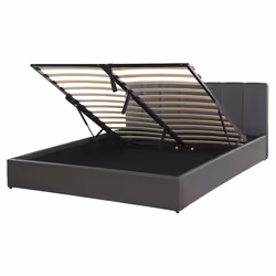 Ottoman Bed Faux Leather DREUX 160 x 200 cm (EU King Size) Dark Grey
