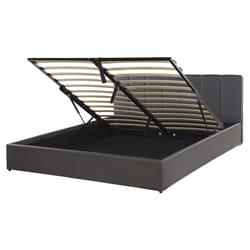 Ottoman Bed Faux Leather DREUX 160 x 200 cm (EU King Size) Dark Grey