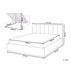 Ottoman Bed Faux Leather DREUX 160 x 200 cm (EU King Size) Dark Grey