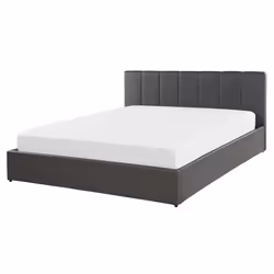 Ottoman Bed Faux Leather DREUX 160 x 200 cm (EU King Size) Dark Grey