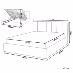 Ottoman Bed Faux Leather DREUX 180 x 200 cm (EU Super King) Dark Grey