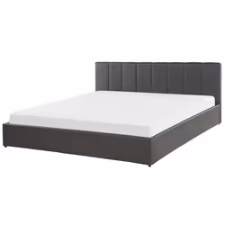 Ottoman Bed Faux Leather DREUX 180 x 200 cm (EU Super King) Dark Grey