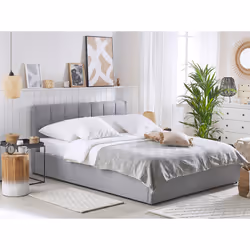 Ottoman Bed Fabric DREUX 180 x 200 cm (EU Super King) Light Grey