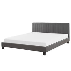 Bed Faux Leather POITIERS 180 x 200 cm (EU Super King) Grey