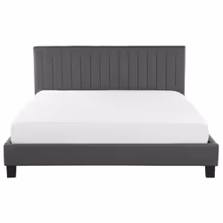 Bed Faux Leather POITIERS 180 x 200 cm (EU Super King) Grey
