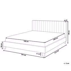Bed Fabric POITIERS 180 x 200 cm (EU Super King) Light Grey