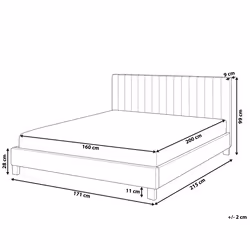 Bed Fabric POITIERS 160 x 200 cm (EU King Size) Light Grey