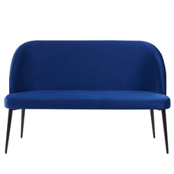 Upholstered Bench OSBY Velvet Navy Blue 2 Seater