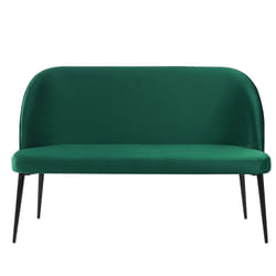 Upholstered Bench OSBY Velvet Dark Green 2 Seater