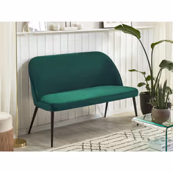 Upholstered Bench OSBY Velvet Dark Green 2 Seater