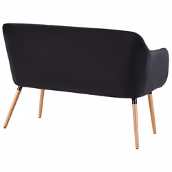 Upholstered Bench TABY Velvet Black 2 Seater