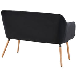 Upholstered Bench TABY Velvet Black 2 Seater