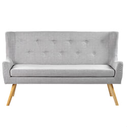 Upholstered Bench SKIBBY Fabric Light Grey 2 Seater