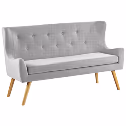 Upholstered Bench SKIBBY Fabric Light Grey 2 Seater