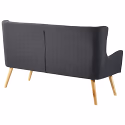 Upholstered Bench SKIBBY Fabric Black 2 Seater