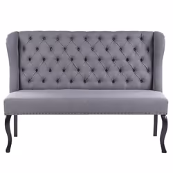 Upholstered Bench TORSBY Fabric Grey 2 Seater