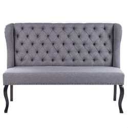 Upholstered Bench TORSBY Fabric Grey 2 Seater
