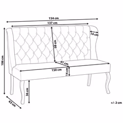 Upholstered Bench TORSBY Fabric Grey 2 Seater
