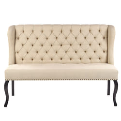 Upholstered Bench TORSBY Fabric Beige 2 Seater