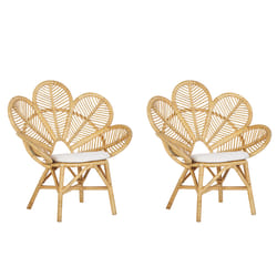 Set of 2 Peacock Chairs FLORENTINE Rattan Natural