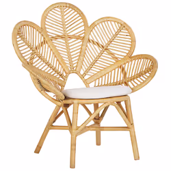 Set of 2 Peacock Chairs FLORENTINE Rattan Natural