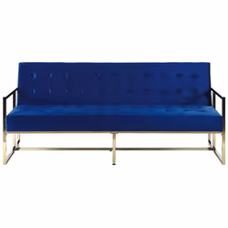 Sofa Bed MARSTAL Velvet Navy Blue 3 Seater