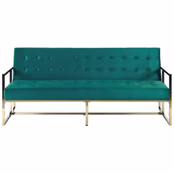 Sofa Bed MARSTAL Velvet Emerald Green 3 Seater