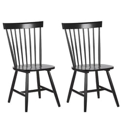 Set of 2 Dining Chairs BURGES Wood Black