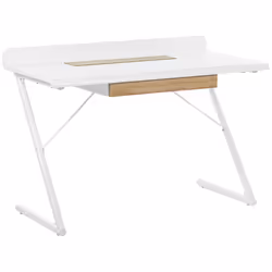 Home Office Desk FOCUS White 120 cm 60 cm with Storage