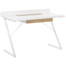 Home Office Desk FOCUS White 120 cm 60 cm with Storage
