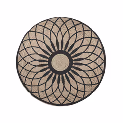 Round Area Rug 140 cm Beige with Black KULLAR