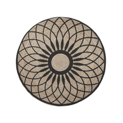Round Area Rug 140 cm Beige with Black KULLAR
