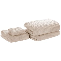 Set of 4 Towels ATAI Cotton Beige