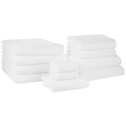 Set of 11 Towels AREORA Cotton White