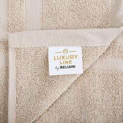 Set of 9 Cotton Towels Beige AREORA