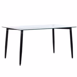 Dining Table TOTHAM Black 150 cm 90 cm Tempered Glass
