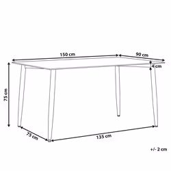 Dining Table TOTHAM Black 150 cm 90 cm Tempered Glass