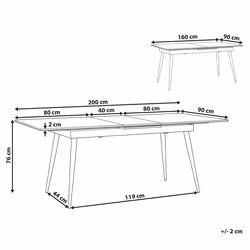 Extending Dining Table MALDON 160/200 cm 90 cm Black